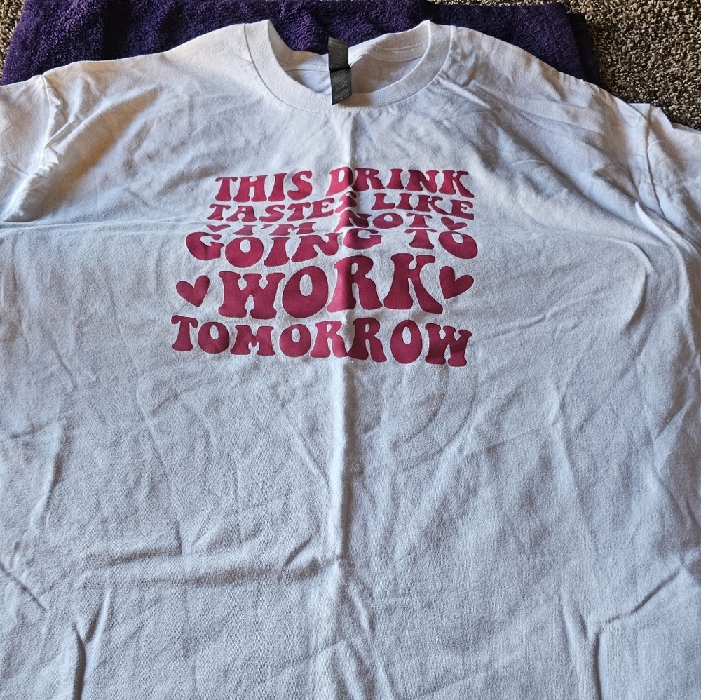 Gildan White Tee with Pink Graphic,design By My Daughter
